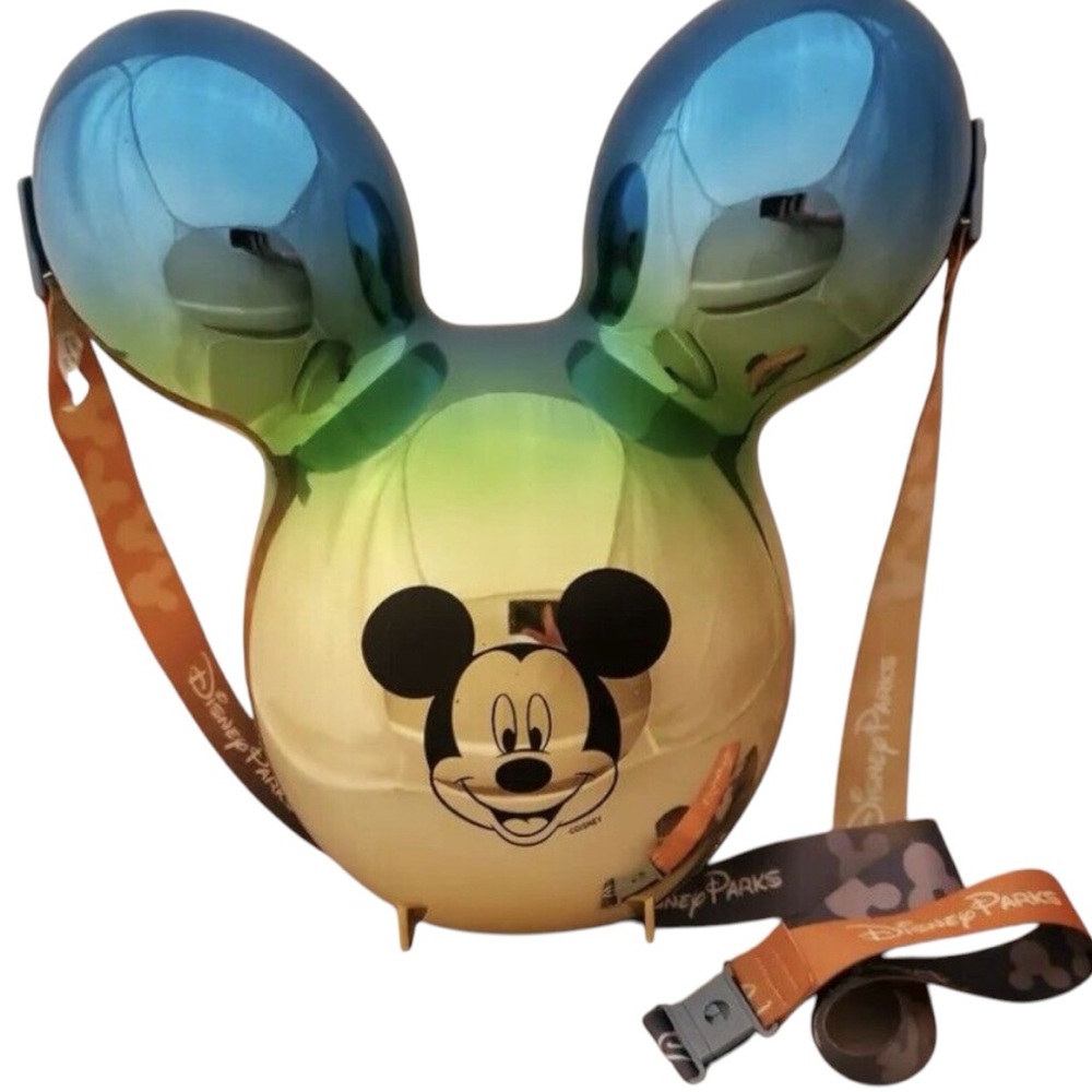 Disney Parks Mickey Mouse Metallic Ombre Mickey Ears Balloon Popcorn Bucket NEW
